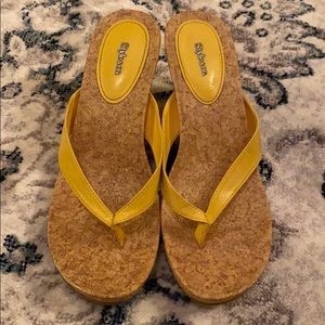 Gently used yellow cork wedges